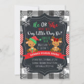 トナカイ性別がクリスマスのベビーパーティーを明かす 招待状 (正面)