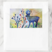 トナカイ愛の長方形ステッカー、光沢 長方形シール (バッグ)