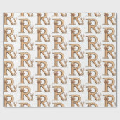 トナカイ文字Rクリスマス ラッピングペーパー (フラット)