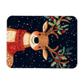 トナカイ星空のクリスマスの輝く夜 マグネット (横)