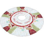 トナカイ松の木スノーフレークかわいいクリスマス ブラッシュドポリエステルツリースカート (アングル)