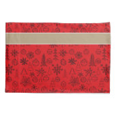 トナカイ枕ケース、カスタムスクリプト赤 枕カバー (裏面)