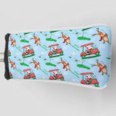 トナカイ模様のクリスマスサンタゴルフ ゴルフヘッドカバー (正面)