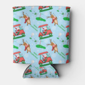 トナカイ模様のクリスマスサンタゴルフ 缶クーラー (正面)