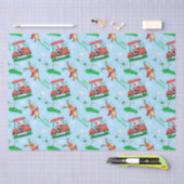 トナカイ模様のクリスマスサンタゴルフ 薄葉紙 (クラフト)