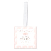 トナカイ模様ベビーマイ初めてのクリスマス3写真 キューブオーナメント (正面)