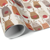 トナカイ模様ラッピング紙 ラッピングペーパー (ロールコーナー)