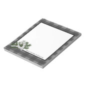 トナカイ水牛のプレイドパーソナライズされた | グレー ノートパッド (回転)