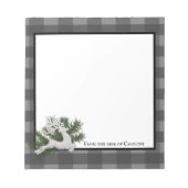 トナカイ水牛のプレイドパーソナライズされた | グレー ノートパッド (正面)