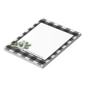 トナカイ水牛のプレイドパーソナライズされた | ブラックホワイト ノートパッド (回転)