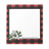 トナカイ水牛のプレイドパーソナライズされた | ブラックレッド ノートパッド (正面)