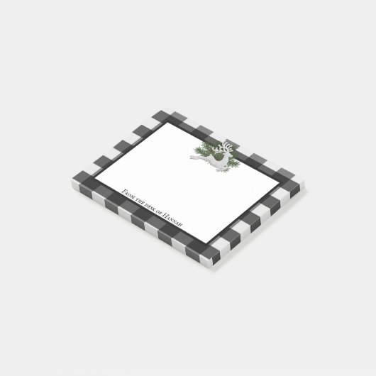 トナカイ水牛のプレイドパーソナライズされた ポストイット (アングル)