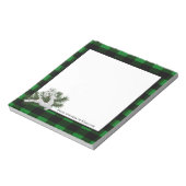 トナカイ水牛のプレイドパーソナライズされた | 黒の緑 ノートパッド (回転)