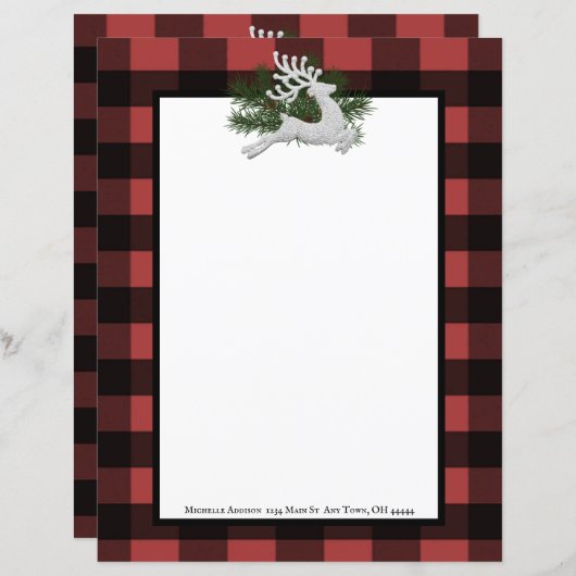 トナカイ水牛の格子文房具 (正面/裏面)