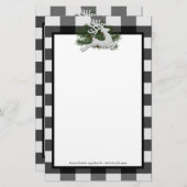 トナカイ水牛の格子状パーソナライズされた文具 便箋 (正面/裏面)