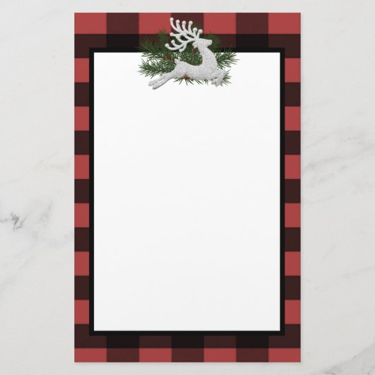 トナカイ水牛の格子状パーソナライズされた文具 便箋 (裏面)