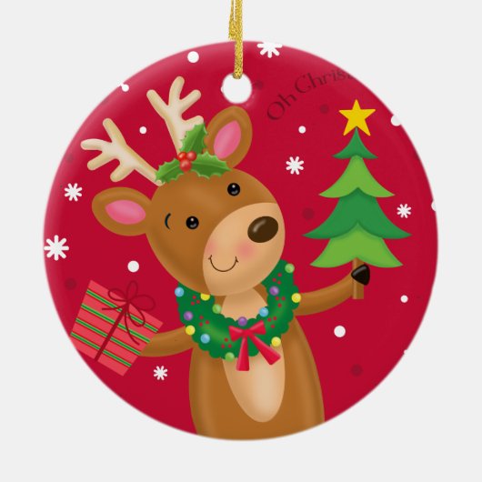 トナカイ準備完了 セラミックオーナメント (裏面)