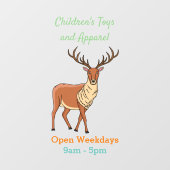 トナカイ漫画イラストレーション ウィンドウサイン (シート)