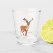 トナカイ漫画イラストレーション ショットグラス (正面)