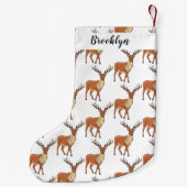 トナカイ漫画イラストレーション スモールクリスマスストッキング (裏面)