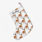 トナカイ漫画イラストレーション スモールクリスマスストッキング (裏面 (吊り時))