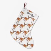 トナカイ漫画イラストレーション スモールクリスマスストッキング (正面 (吊り時))