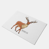 トナカイ漫画イラストレーション ドアマット (アングル)