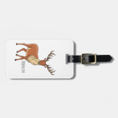 トナカイ漫画イラストレーション ラゲッジタグ (正面横)