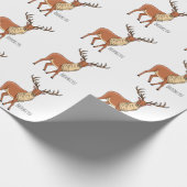 トナカイ漫画イラストレーション ラッピングペーパー (角)