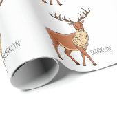 トナカイ漫画イラストレーション ラッピングペーパー (ロールコーナー)