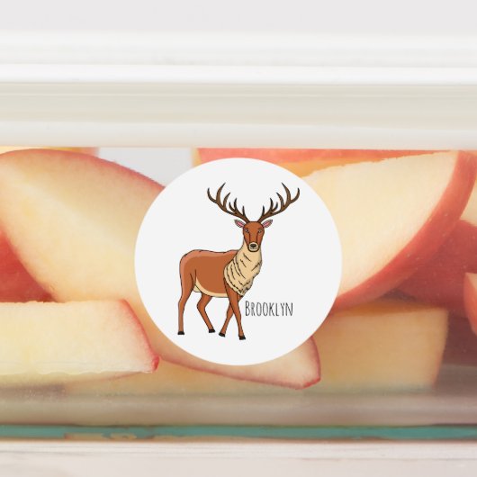 トナカイ漫画イラストレーション ラベル (貼付)