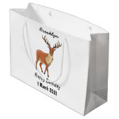 トナカイ漫画イラストレーション ラージペーパーバッグ (裏面アングル)