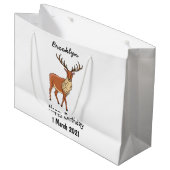 トナカイ漫画イラストレーション ラージペーパーバッグ (正面アングル)