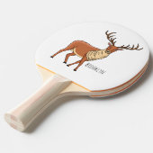 トナカイ漫画イラストレーション 卓球ラケット (正面アングル)