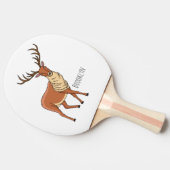 トナカイ漫画イラストレーション 卓球ラケット (横)