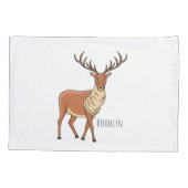 トナカイ漫画イラストレーション 枕カバー (裏面)