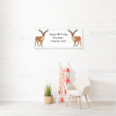 トナカイ漫画イラストレーション 横断幕 (インサイチュ)