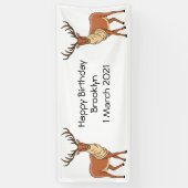 トナカイ漫画イラストレーション 横断幕 (縦)