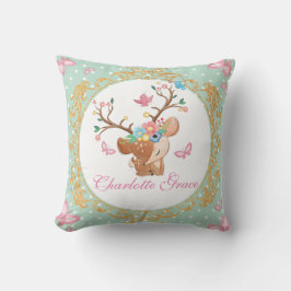 トナカイ漫画パーソナライズされた水玉模様 クッション