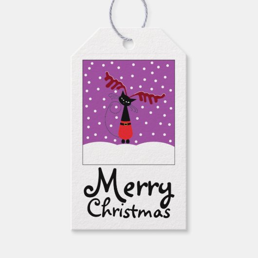 トナカイ猫クリスマスギフトタグ ギフトタグ (正面)