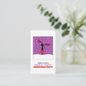 トナカイ猫クリスマスパーティーチケット招待状 エンクロージャーカード (スタンド正面)