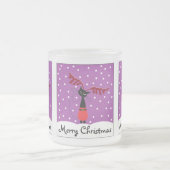 トナカイ猫クリスマスフロストグラスコーヒーマグ フロストグラスマグカップ (中央)