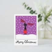 トナカイ猫クリスマスホリデー葉書 シーズンポストカード (スタンド正面)