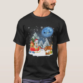 トナカイ猫サンタクリスマスライトキャットマママキャットパパ Tシャツ