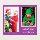 トナカイ猫、家族の写真クリスマスカード 名刺 (内部フラット)