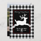 トナカイ白黒素朴バッファローチェック写真 シーズンカード (正面/裏面)