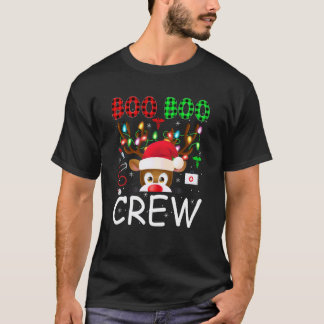 トナカイ看護師 クリスマス スクラブトップス ブー スタッフ 看護師 Tシャツ