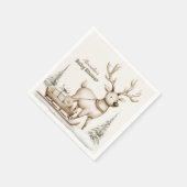 トナカイ素朴ウィンターベイビーシャワー スタンダードカクテルナプキン (角)