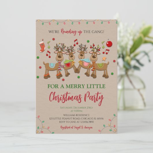 トナカイ素朴クリスマスパーティー 招待状 (スタンド正面)