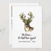 トナカイ素朴クリスマスファミリー写真集 シーズンカード (正面/裏面)